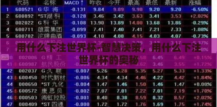 用什么下注世界杯-智慧决策,用什么下注世界杯的奥秘 用什么下注世界杯-智慧决策,用什么下注世界杯的奥秘