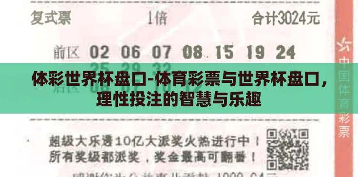 体彩世界杯盘口-体育彩票与世界杯盘口，理性投注的智慧与乐趣